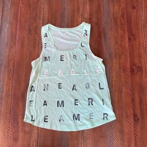 Women’s American Eagle Graphic Tan Top Shirt Medium